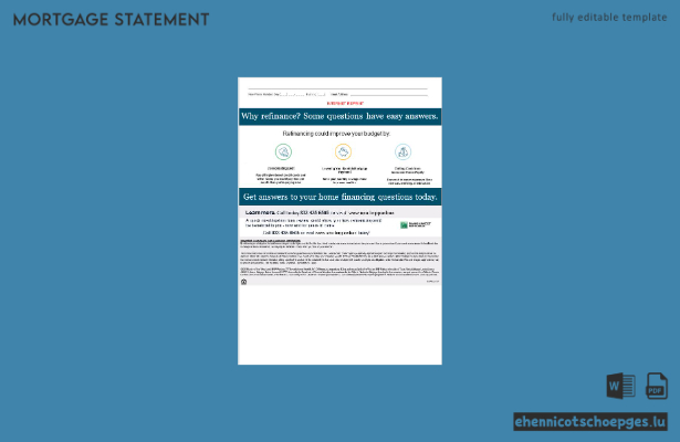 USA, South Dakota: Hypothekenabrechnung der Bank of the West (BNP Paribas) in Word- und PDF-Format, 3 Seiten, Beispielvorschau